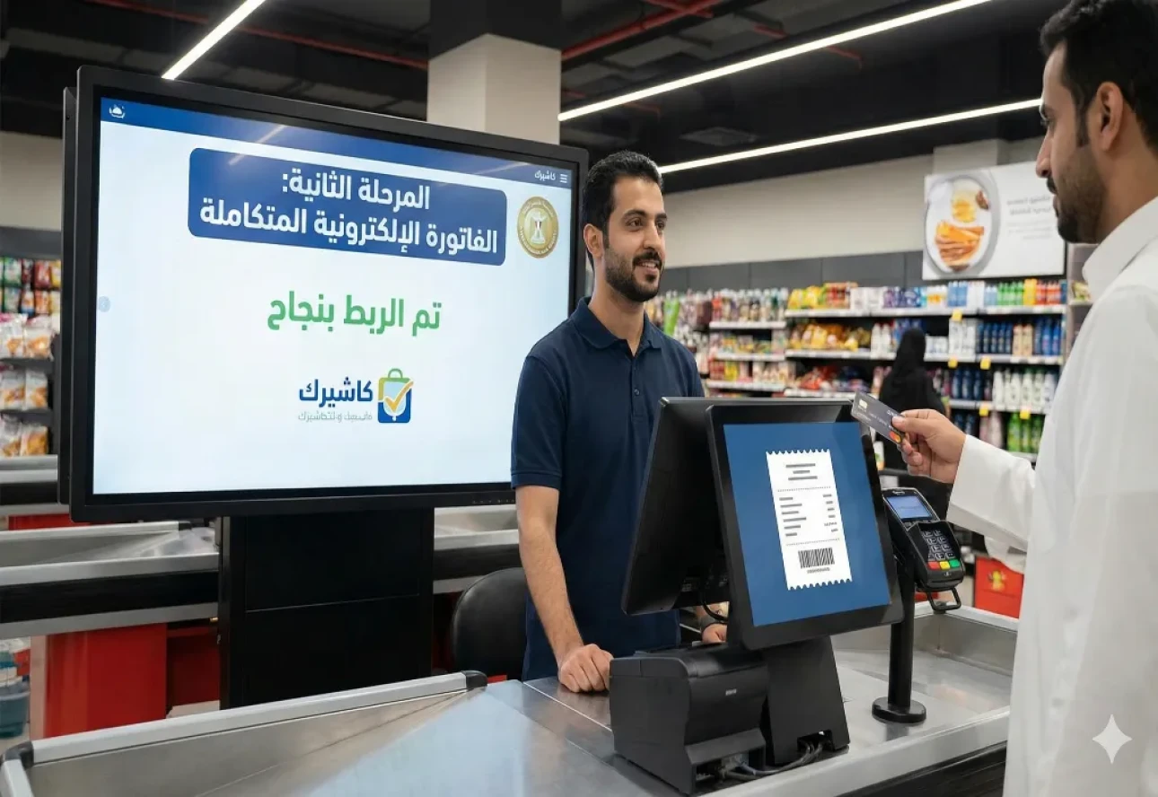 المرحلة الثانية من الفاتورة الإلكترونية مع كاشيرك