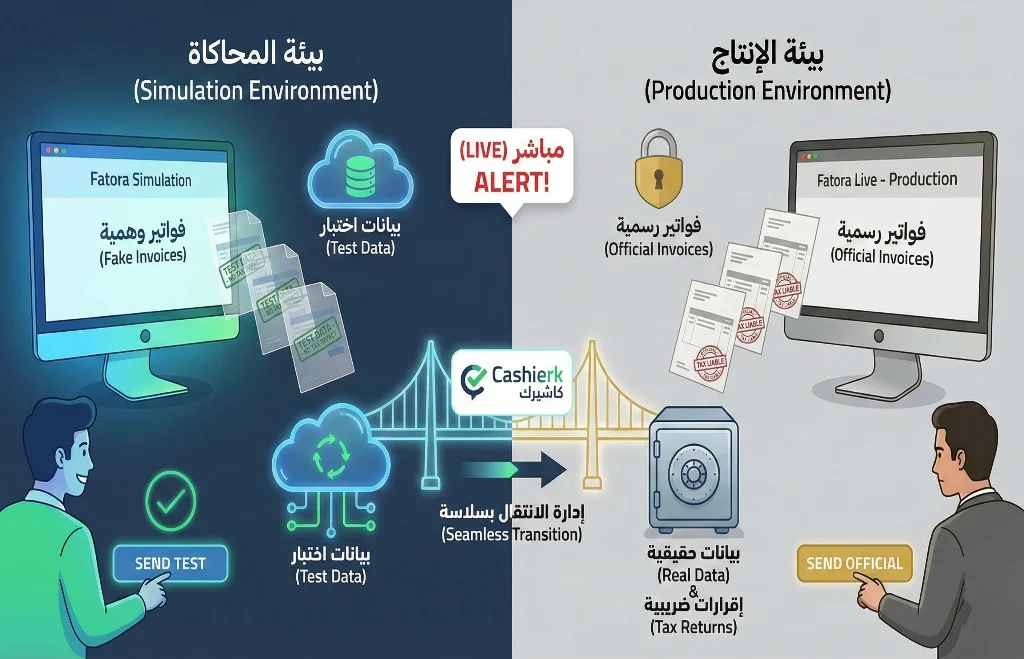 محاكاة اصدار الفواتير الالكترونية عبر منصة فاتورة