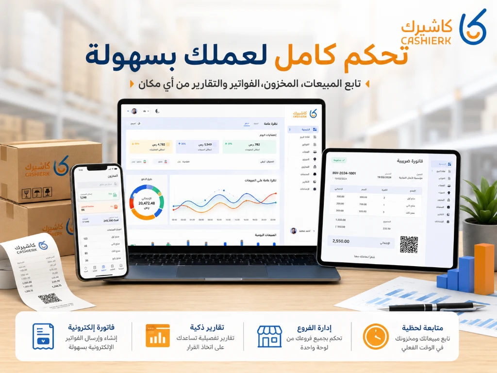 إصدار الفواتير الإلكترونية وربطها بالمخزون في كاشيرك