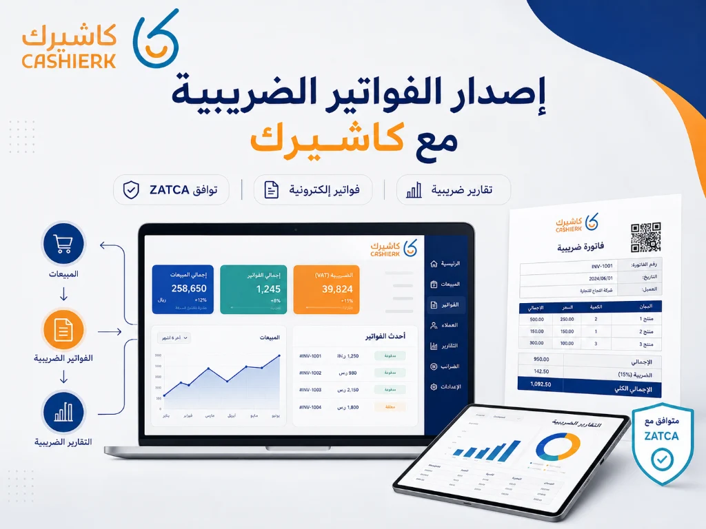 إصدار الفواتير الضريبية المتوافقة مع زاتكا عبر نظام كاشيرك